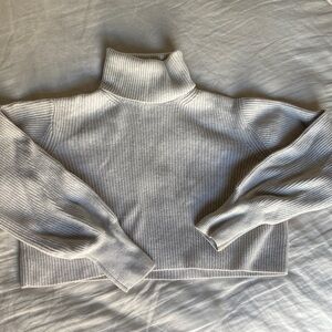 Aritzia Wilfred Merino Wool Cream Cropped Sweater